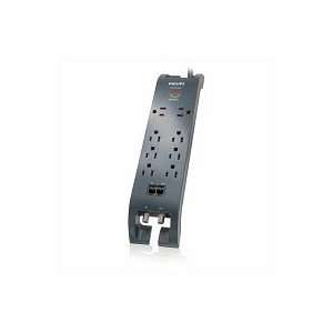  Philips 8 Outlet 2500 Joules Power Block Surge Protector 