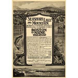  1906 Ad Seashore Lake Mountain Boston & Maine Railroad 