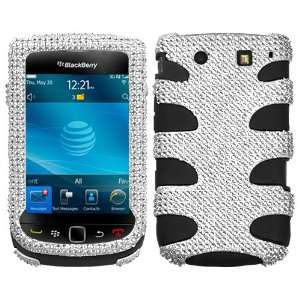   Diamante Diamond / Black Fishbone Phone Protector Cover Case (Diamante