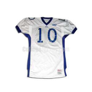  White No. 10 Game Used Tulsa Adidas Football Jersey 