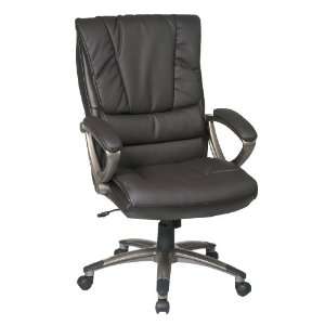  Office Star Executive Espresso Eco Leather Chair with 