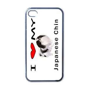  I Love My Japanese Chin Black Iphone 4 and Iphone 4s Case 