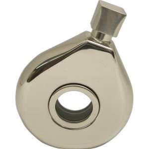  Stainless Steel Chrome Flask w/ Glass Center 4 1/2 oz 