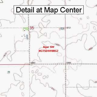  USGS Topographic Quadrangle Map   Agar SW, South Dakota 