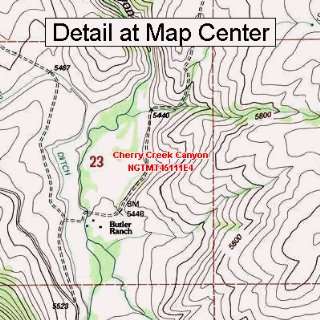 USGS Topographic Quadrangle Map   Cherry Creek Canyon, Montana (Folded 