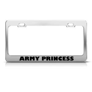  Army Princess Military license plate frame Stainless Metal 