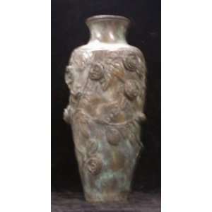 Metropolitan Galleries SRB85033 Rose Fresco Vase Bronze  