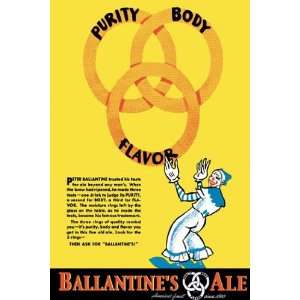 Ballantines Ale   Purity, Body, Flavor   Poster (12x18 