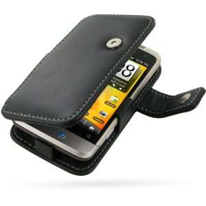   Leather Book Type Carry Case Cover + belt clip for HTC Salsa C510e