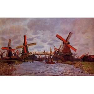   oil paintings   Claude Monet   24 x 14 inches   Windmills near Zaandam