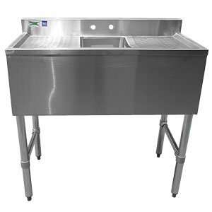  1 Bowl Under Bar Sink 36 Long with Two 13 Drainboards 
