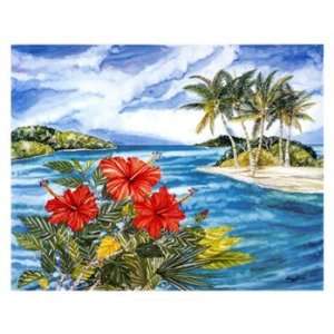  Red Hibiscus   Poster by Sherry Lynn Lee (30x24)