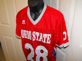   State Buckeyes SMALL S Russell Athletics RED #28 Jersey 4UV  