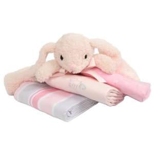   Bambino Cuddly Pal with 3 Flannel Receiving Bunny Blankets Baby