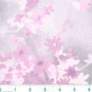  56 Wide Shimmering Organza Floral Pink Smoke Fabric By 