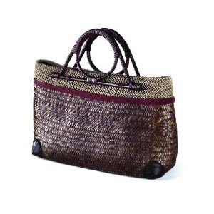  UNICEF Woven Reed Handbag Handmade in Thailand Kitchen 