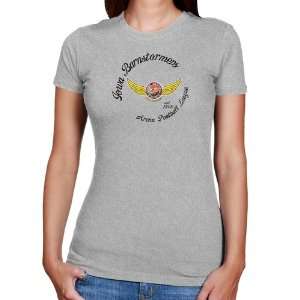 Iowa Barnstormers Ladies Ash Circle Script Slim Fit T shirt  