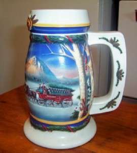 2000 BUDWEISER HOLIDAY IN THE MOUNTAINS BEER MUG STEIN  