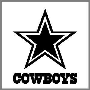 Dallas Cowboys Star w Text 12 inch Window Sticker Decal  