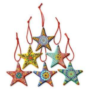  Ceramic ornaments, Christmas Star (set of 6)