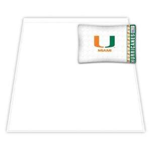   Coverage 04MFSHS4MIA Miami University Hurricanes Micro Fiber Sheet Set