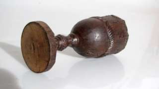 AUSTRALIANA COLONIAL CARVED SILKY OAK GOBLET MID 19TH CENT TREEN 