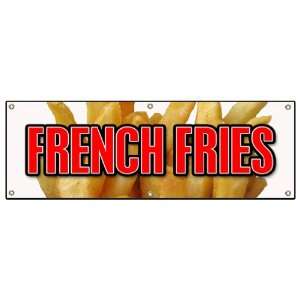   FRIES BANNER SIGN fry cart stand trailer signs Patio, Lawn & Garden