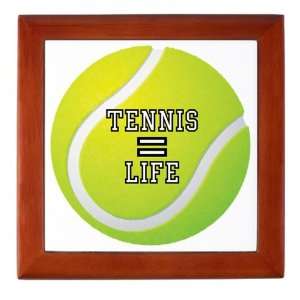  Keepsake Box Mahogany Tennis Equals Life 