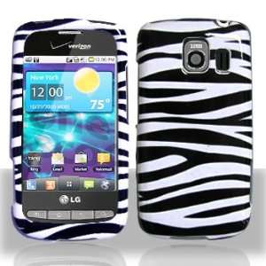 LG Vortex VS660 Black/White Zebra Hard Case Snap on Cover Protector 