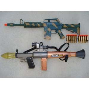   AR15 Dart Gun Rifle + 1 Bazooka Missile Machine Gun Toys & Games