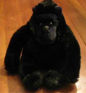 Soft plush stuffed Black Gorilla bead eyes felt nose S4  