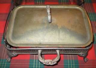 Awesome 3 CASSEROLE SERVING DISH w SILVER PLATE STAND O  