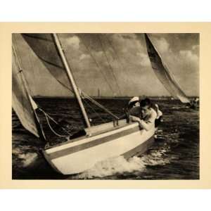  1936 Olympics Star Class Sail Boat Race Tacking Leni 