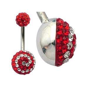  Crystal Belly Ring by GlitZ JewelZ ©   Siam Red / Clear 