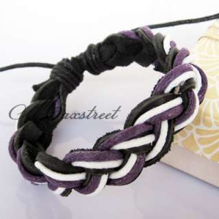 New Fashion Hemp Leather Bracelet Wristband Unisex B42  