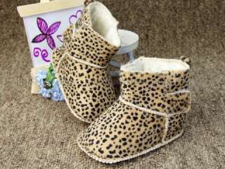 A280 new baby toddler boy girl leopard boots shoes US 3 4  