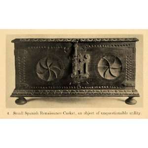  1919 Print Spanish Renaissance Casket Chest Furniture 