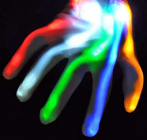  LED Gloves Multicolor New Years LightUp Rave Party Dance WOW  
