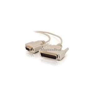  6 FT Null Modem Serial DB9 Female to DB25 Male Cable 