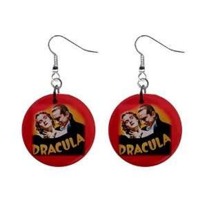  DRACULA Bela Lugosi Earrings 1 Round Button 16438323 