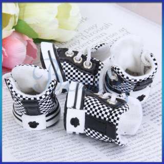   Checked Leather/PU Pet Dog Sports Boots Shoes Sneakers 5 Sizes  