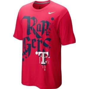  Texas Rangers Nike Red Tonal Graphic T Shirt Sports 
