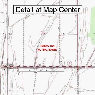  USGS Topographic Quadrangle Map   Bellewood, Mississippi 