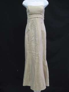 BADGLEY MISCHKA Tan Strapless Long Bridesmaid Dress 4  