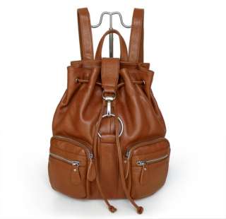 100% Leather Girl Lady Fashion Handbag Backpack Satchel Bag Purse 