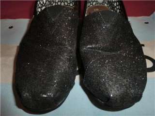 TOMS Black Glitter Shoes Woman sz 9  
