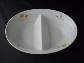 Up for sale is one porcelain Hearthside Bake N Serve oval divided 