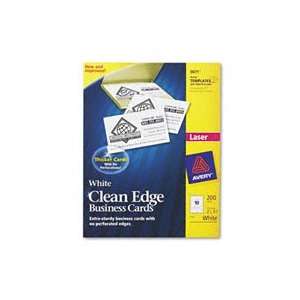  Avery Laser Clean Edge Business Cards, White Matte, 10 
