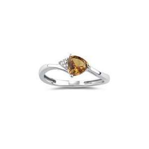  0.02 Ct Diamond & 0.67 Ct Citrine Ring in 14K White Gold 7 