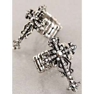   Jewelry Desinger Inspired Silver Cross Symbol Ring 